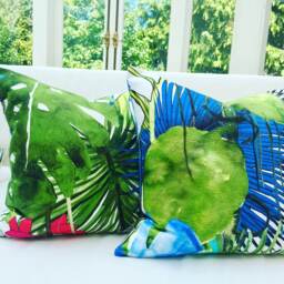 Decorative Pillow Cover in Jardin Exo'chic - Bougainvillier Lacroix For Designers Guild. Double Sided - thumbnail 2
