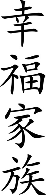 Happy Family Chinese Kanji Character Symbol Printable Wall Art
