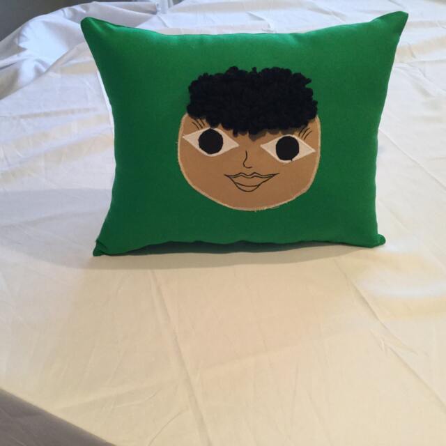 Green, Handmade Rag Doll Pillow - image 1