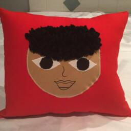 Green, Handmade Rag Doll Pillow - thumbnail 3