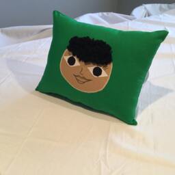 Green, Handmade Rag Doll Pillow - thumbnail 2