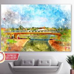 Veterans Bridge in Pueblo, Colorado Canvas Art, Pueblo Wall Print, Canvas, Poster, Photo, Decor - thumbnail 3