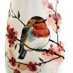 Tall Vase, Robin Vases, Vase For Flowers, Mum, Robins Appear, Decor, Home Gifts, Memorial Bouquet - thumbnail 2