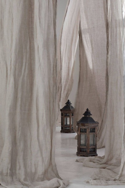 Muslin Linen Curtains Made Of Pure Natural Flax Fabric From Europe - image 1