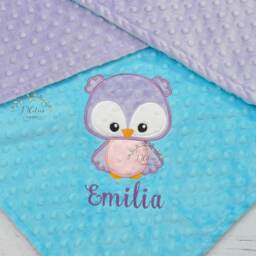 Personalized Baby Blanket-Owl Blanket-Personalized Owl Minky Blanket-Minky Blanket-Minky Baby Blanket-Baby Girl Boy Blanket - thumbnail 3