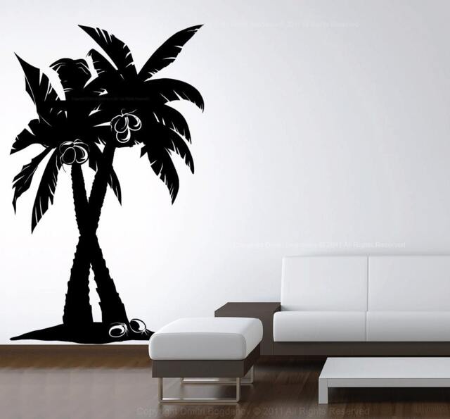 "Coconut Palm Tree Forest Vinyl Wall Decal - 72""W X 44" - image 1