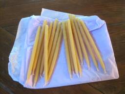 44 X 4Inch Beeswax Taper Candles - 40 Minute Burntime