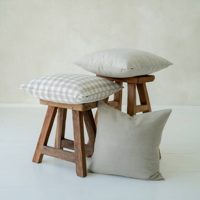 Gingham Linen Pillow Cover, Checkered Throw Case, Square, Lumbar, Body, Custom Sizes - image 1