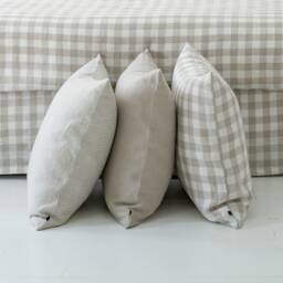 Gingham Linen Pillow Cover, Checkered Throw Case, Square, Lumbar, Body, Custom Sizes - thumbnail 2