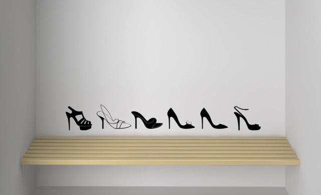 Woman Shoes Decals, Bundle Of 6 High Heels Vinyl Stickers, Sandals Modern Wall Art Decal, Stiletto Decals - image 1