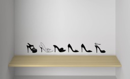 Woman Shoes Decals, Bundle Of 6 High Heels Vinyl Stickers, Sandals Modern Wall Art Decal, Stiletto Decals - thumbnail 1