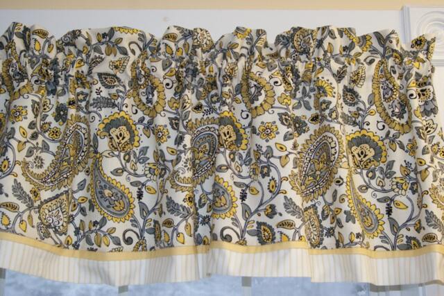 Gold Paisley Valance 17x55 - Chauncey Cliffside Curtain - Mill Creek Rod Pocket Drapery Custom Window Topper Dressing Drapes Home D??cor - image 1