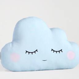Light Blue Cloud Pillow With Pink Cheeks For Nursery Decor, Baby Cushion Shower Gift Newborn Infant Boy Girl Throw Kids Room Teepee Sky - thumbnail 2