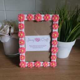Pink Resin 3D Daisy Flatback Photo Frame 4 X 6 Inches - thumbnail 3