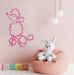 French Poodle Wall Decal Chic Paris Decor, Removable Vinyl Sticker - thumbnail 1