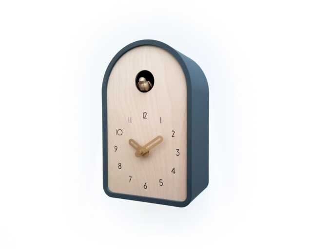 Modern Cuckoo Clock - Anthracite With Brass Painted Accessories - image 1