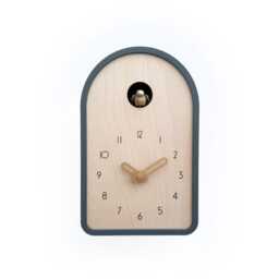 Modern Cuckoo Clock - Anthracite With Brass Painted Accessories - thumbnail 2