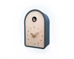 Modern Cuckoo Clock - Anthracite With Brass Painted Accessories - thumbnail 1