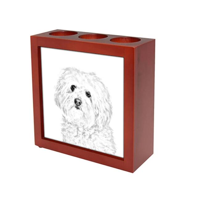 Bolognese - Wooden Stand For Candles/Pens With The Image Of A Dog New Collection - image 1