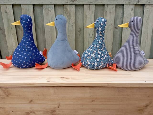 Cool Canard Doorstop/Bookend, Blue, Fill At Home Doorstop, Diy Gift, Funny Duck Decor, House Warming, Unique Fun - image 1