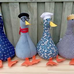 Cool Canard Doorstop/Bookend, Blue, Fill At Home Doorstop, Diy Gift, Funny Duck Decor, House Warming, Unique Fun - thumbnail 2