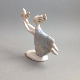 Ceramic Figure, Statuette, Sculpture, Sculpture, Bird, Blue, White, Made To Order - thumbnail 3
