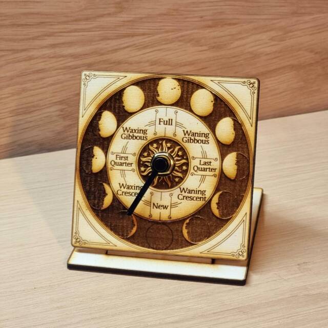 Desktop Moon Phase Clock Laser Engraved Lunar Tracker by Etsy ...