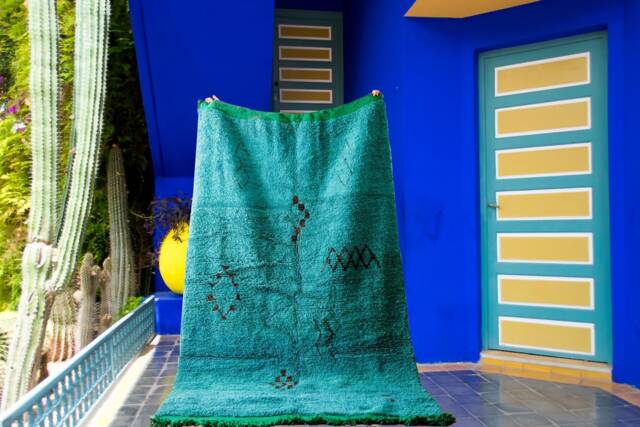Moroccan Rug Turquoise , Beni Ourain Rug Moroccan 8x10 9x12 Custom Berber - image 1