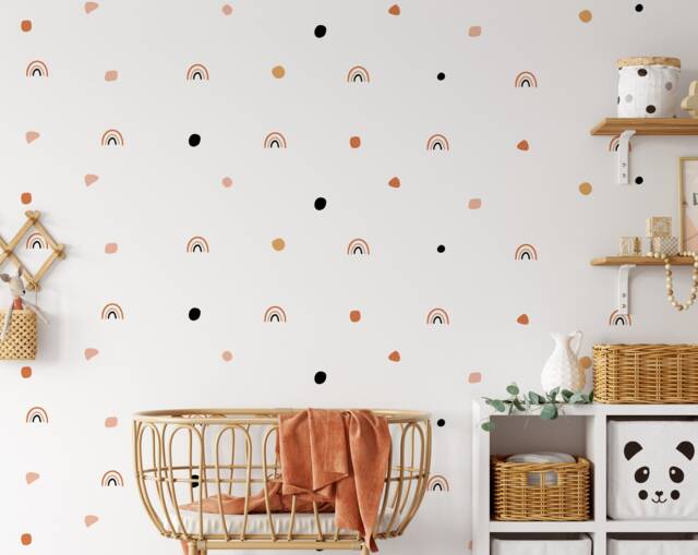 Rainbow Wall Stickers Boho Irregular Polka Dot Decals Chic Decor Kids Nursery Babies Room Vinyl - image 1