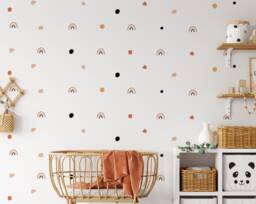 Rainbow Wall Stickers Boho Irregular Polka Dot Decals Chic Decor Kids Nursery Babies Room Vinyl - thumbnail 1