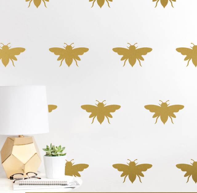 Bumble Bees Wall Sticker Set. Decals. Stickers & Home Decor. Kids Bedrooms Decoration. Kitchen Decoration - image 1