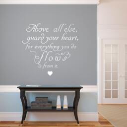 Guard Your Heart Quote - Inspirational Vinyl Wall Decal - thumbnail 3