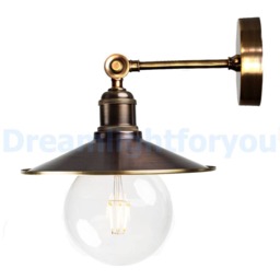 Handmade Brass Pendant Lighting & Sconce Industrial Light Fixture For Bar Hanging Lights Cone With Patina Wall Sconce - thumbnail 3