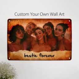 Custom Best Friend Photo Metal Wall Art Gifts, Personalised Picture Portrait Sign, Gifts For Bestie, Long Distance Friendship Anniversary - thumbnail 1