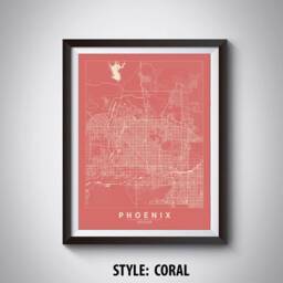Phoenix Arizona Map Art Print Black & White Office Decor - thumbnail 3