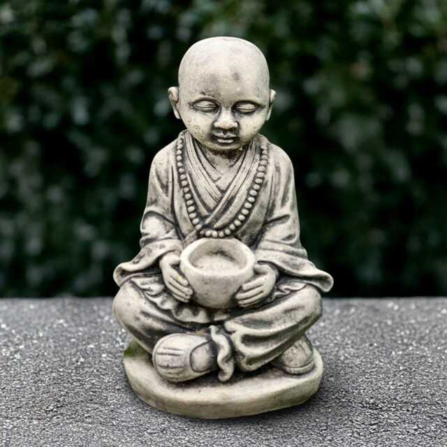 Buddha With Pot Statue Concrete Buddhist Sculpture Stone Buddha Figurine Outdoor Ornament Lover Gift Zen Garden Decoration - image 1