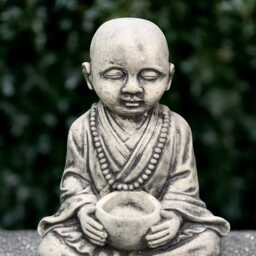 Buddha With Pot Statue Concrete Buddhist Sculpture Stone Buddha Figurine Outdoor Ornament Lover Gift Zen Garden Decoration - thumbnail 2