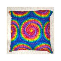 Bright & Vibrant Tie Dye Spiral Fabric Cushion Cover Fits 18 - thumbnail 1
