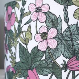 Wild Flower Lampshade in Green & Pink Scandinavian Fabric, 20cm To 45cm ?? Handmade By Vivid Shades - thumbnail 3