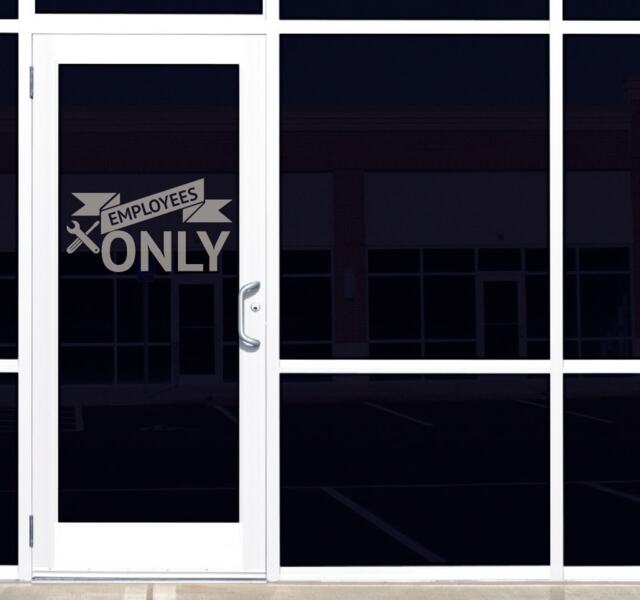 Employees Only Vinyl Decal - Modern Business Sign - image 1