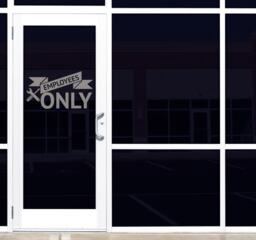 Employees Only Vinyl Decal - Modern Business Sign - thumbnail 1