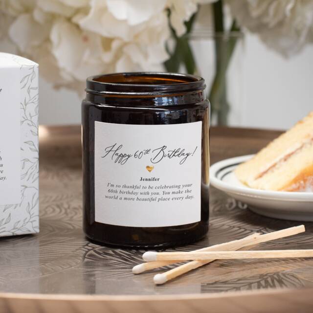 Personalised 60Th Birthday Candle - Thoughtful, Unique, Gift - image 1