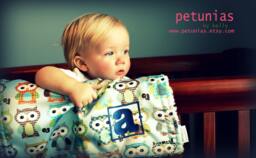 Personalized Baby Lovey Blanket, Satin & Minky, Newborn Gift