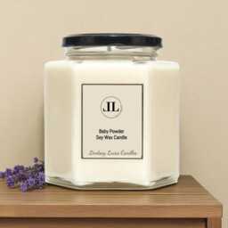 Baby Powder Scented Candle, Fresh Soy Wax Natural Candles - thumbnail 2