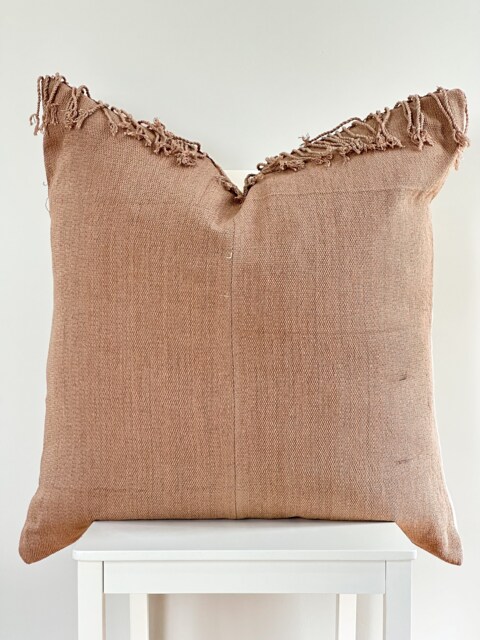 Brown Tribal Hemp Hand Woven Natural Dye Color Hmong Lumbar Pillow Cover - image 1