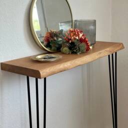 Large Console Table With Hairpin Legs - With Live Edge - Made To Order - thumbnail 2