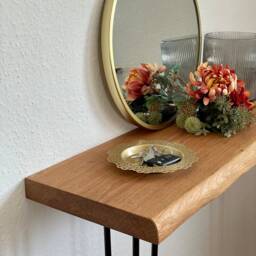 Large Console Table With Hairpin Legs - With Live Edge - Made To Order - thumbnail 3
