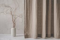 Natural Washed Linen Curtains, Softened Curtains in Various Colors, Custom Length Rod Pocket Handmade Curtains - thumbnail 1
