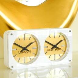 Spirit Gloss White Timezone Desk-Wall Clock - thumbnail 2