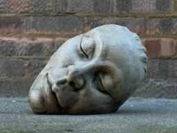 Large Face Sculpture Concrete Head Figurine Stone Modern Statue Abstract Ornament Outdoor Garden Decoration Garden Art Gothic Lover Gift - thumbnail 1